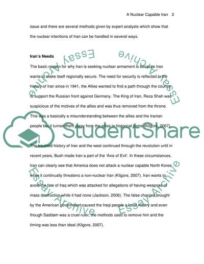 A Nuclear Capable Iran