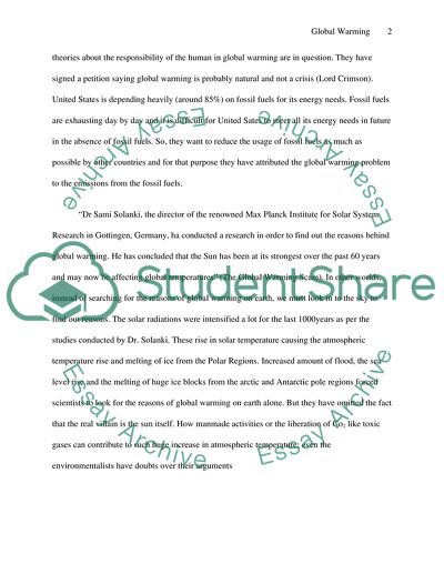 Denial or doubters of the environmental global warming