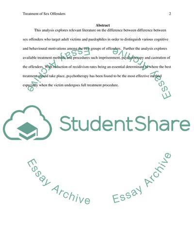 Treatment of Sex Offenders