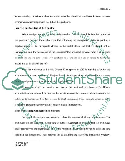 Immigration Reforms in the United States of America