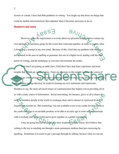 Academic Writing for Adults