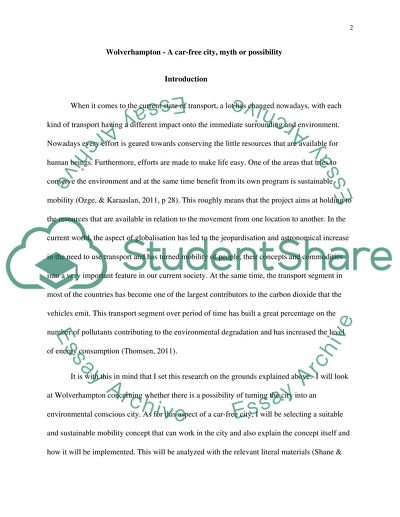 Wolverhampton - A car-free city, myth or possibility