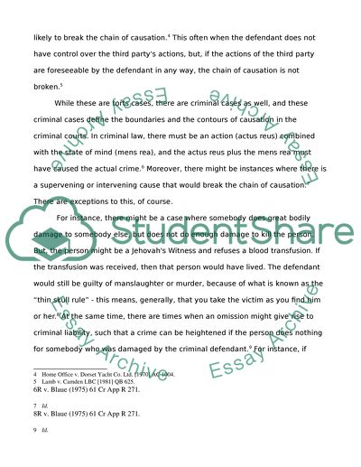 Criminal Responsibility and Causation