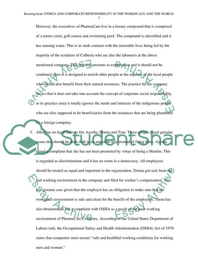 Corporate Responsibility in the Workplace and the World