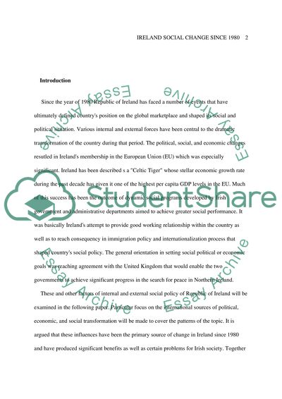 Ireland Social Change Since 1980
