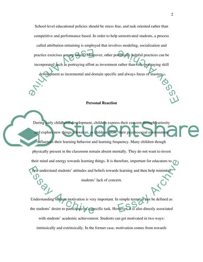 Student Motivation to Learn