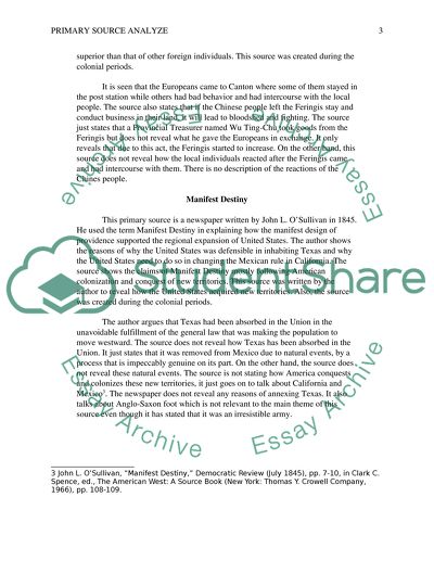 Primary source analyze