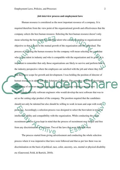 Employment Laws, Policies, and Processes