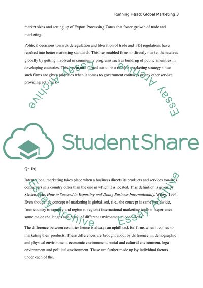 Global Marketing - Internalization as a Result of Globalization