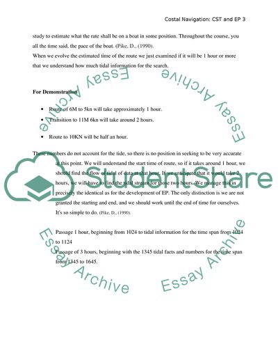 Costal Navigation: CST and EP
