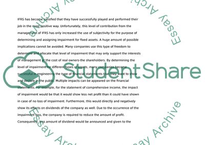 The Measurement of the Amount of Impairment of Many Types of Assets