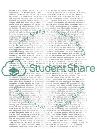 Whisky:the marketing strategy