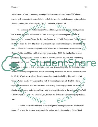 Sotcks investment project