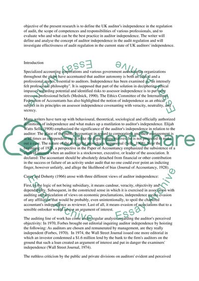 Does Audit Regulation Ensure Auditor Independence