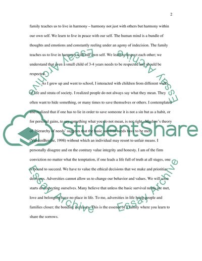 student core values essay