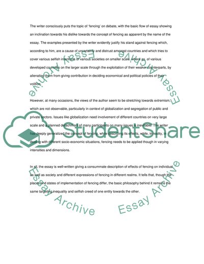 The Physical and Virtual Fences in Different Arenas of Politics, Economy, Land and Their Correlation