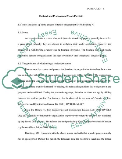 Contract and Procurement Moots Portfolio