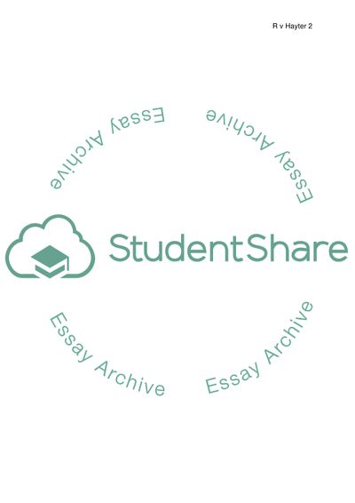 R vs Hayter Case Analysis