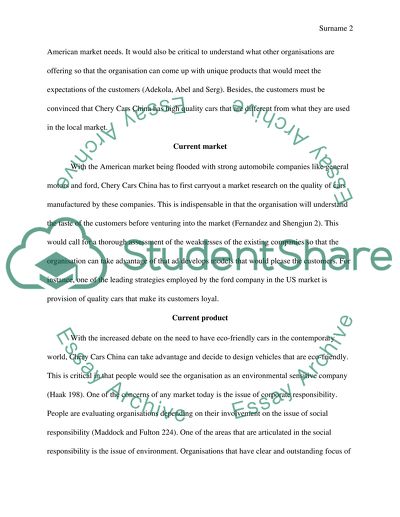 Marketing Mix for the U.S.A Car Market