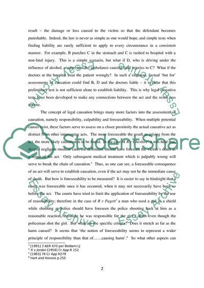 To What Extent is the Law Relating to Causation