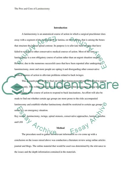 The Pros and Cons of Laminectomy