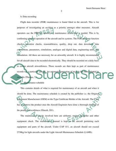 Aircraft Maintenance Planning Procedures