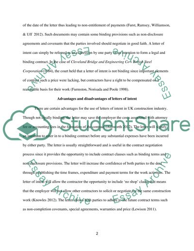 Advantages and Disadvantages of Letters of Intent