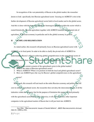 To what extent can russian agriculture companies develop and compete