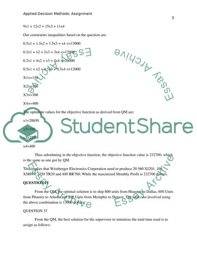 Applied decision methods
