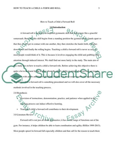 How to Teach a Child a Forward Roll