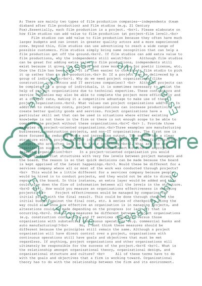 Management of Project Organization