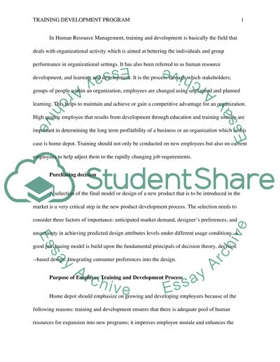 Training development program