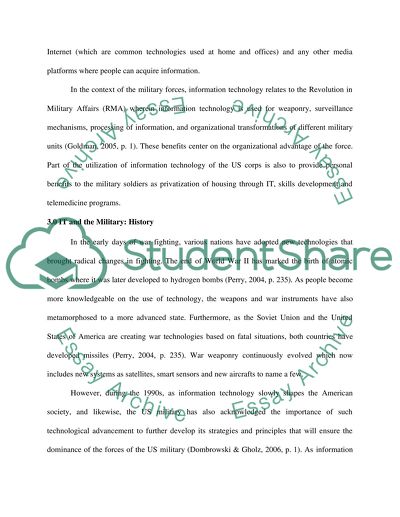 Information Technology: How it shaped the Military Force