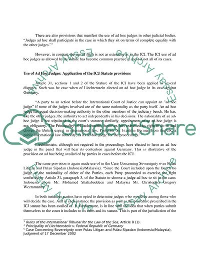 Legal Basis for Ad Hoc Judges