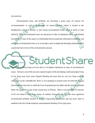 Three Environmental Problems in Taiwan