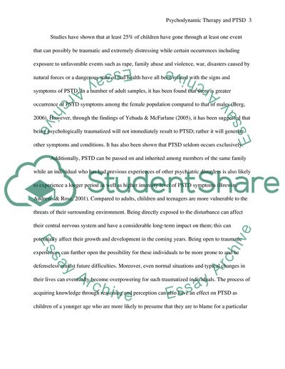 Posttraumatic Stress Disorder and Psychodynamic Theories: the Nature of the Condition and Treatment