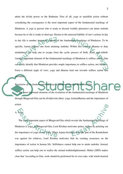 How Does the Bhagavad-Gita Reveal Fundamental Teachings of Hinduism