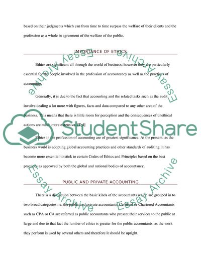 The Importance of Ethics in Public and Private Accounting