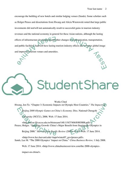 Major International Sporting Events in Asian Nations: Olympic Effects on Tourism