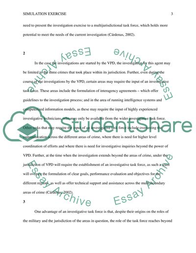 Investigation Exercise and Multijurisdictional Task Force