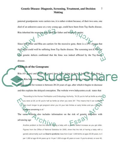 Genetic Disease: Diagnosis, Screening, Treatment, and Decision Making