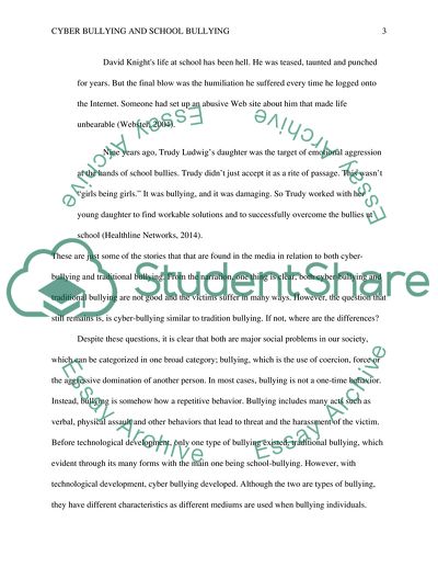 Comparison of Cyber and School Bullying