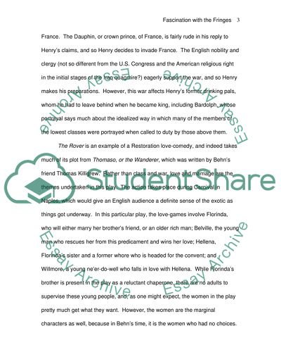 Fascination with the Fringes: Falstaff and Willmore in Shakespeare and Behn