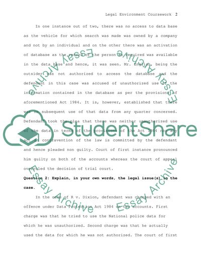 R v Dixion in 1997 Analysis