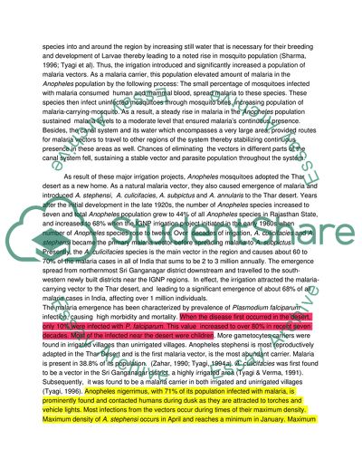 Malaria Emergence in Different Regions in the World