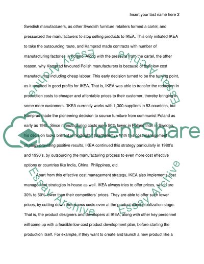 Ikea: target costing