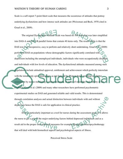 An examination of assessment tools in relation to Watsons theory of human caring