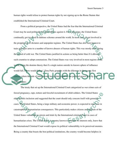 Political Perspectives of the US Criminal Court