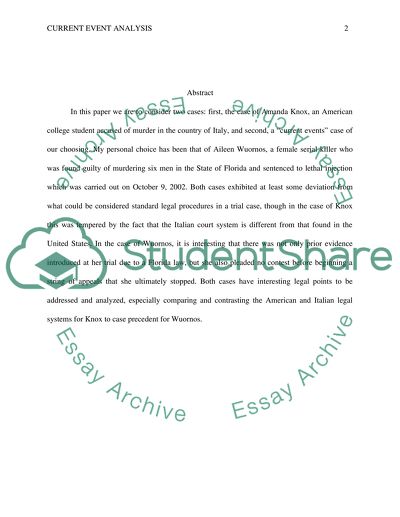 Event Analysis: Amanda Knox and Aileen Wuornos