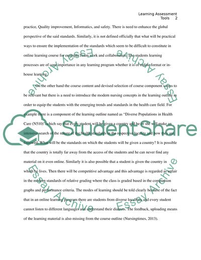 Learning Assessment Tools